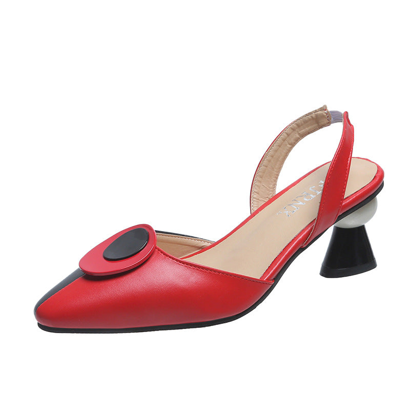 Comfortable, Closed-toe, Chunky-heel, Openwork Sandals