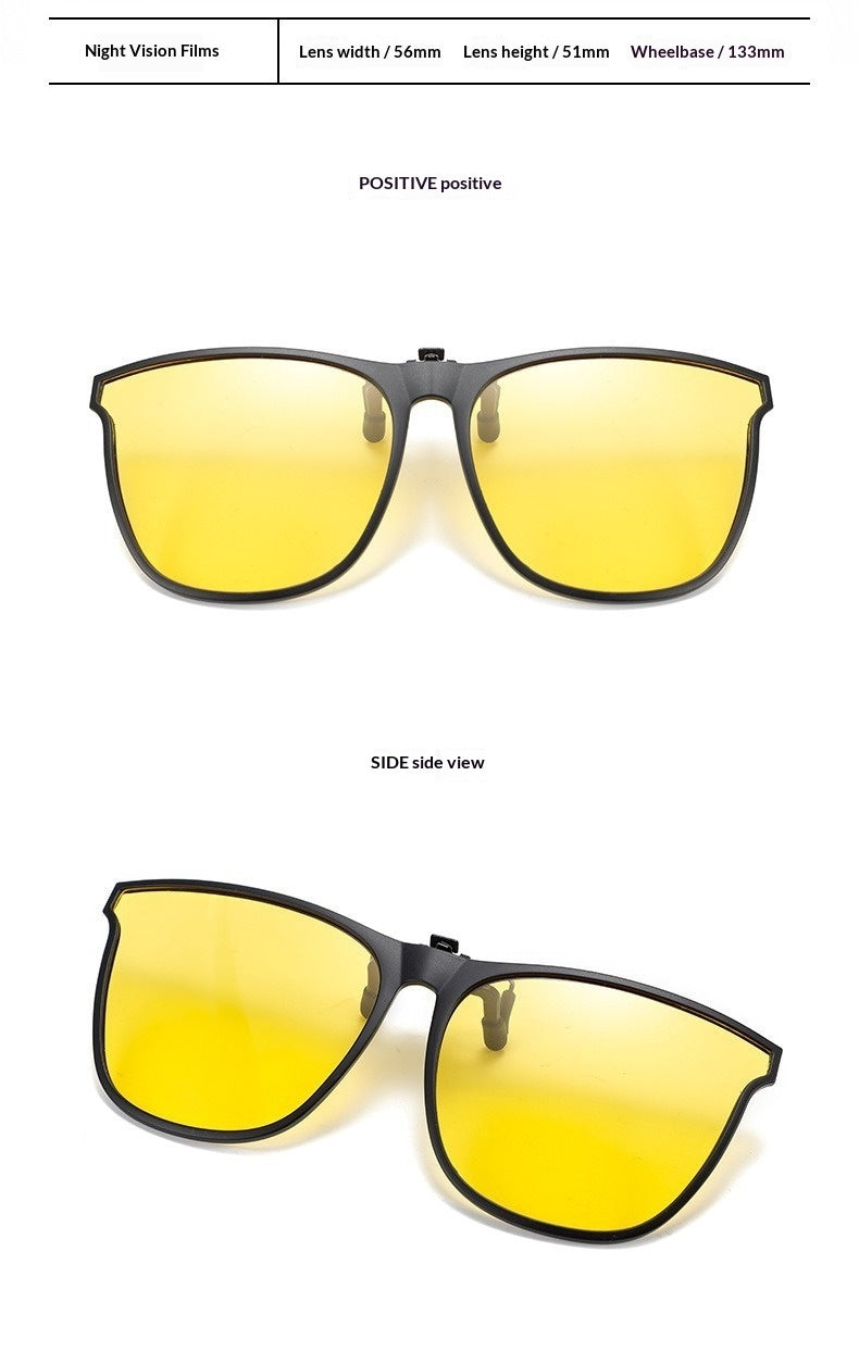 Ultra-light UV-protective Clip-on Sunglasses That Flip Up Compatible With Myopia Glasses