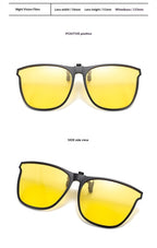 Ultra-light UV-protective Clip-on Sunglasses That Flip Up Compatible With Myopia Glasses