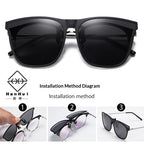 Ultra-light UV-protective Clip-on Sunglasses That Flip Up Compatible With Myopia Glasses