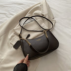 Fashionable Solid-Color Womens Shoulder Crossbody Bag