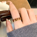 Retro Heart-shaped Zircon Ring For Women A Niche Style