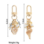 Seaside Alloy Natural Shell Pearl Keychain