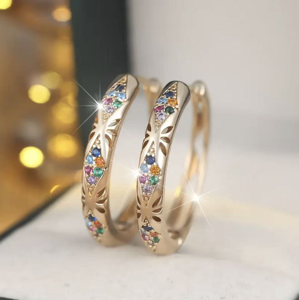 Cross-border Light-luxury Copper-gold-plated Stud Earrings