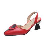 Comfortable, Closed-toe, Chunky-heel, Openwork Sandals