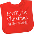 BabyPrem Baby Bib My 1st Christmas Spoil Me Feeding Clothes Boy Girl Unisex Red