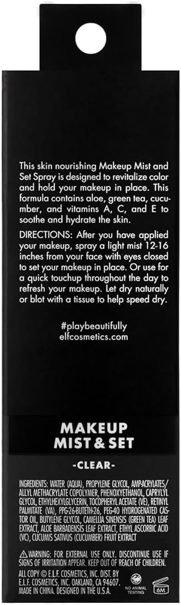 e.l.f. Makeup Mist & Set, Long-Lasting Setting Spray, 60ml