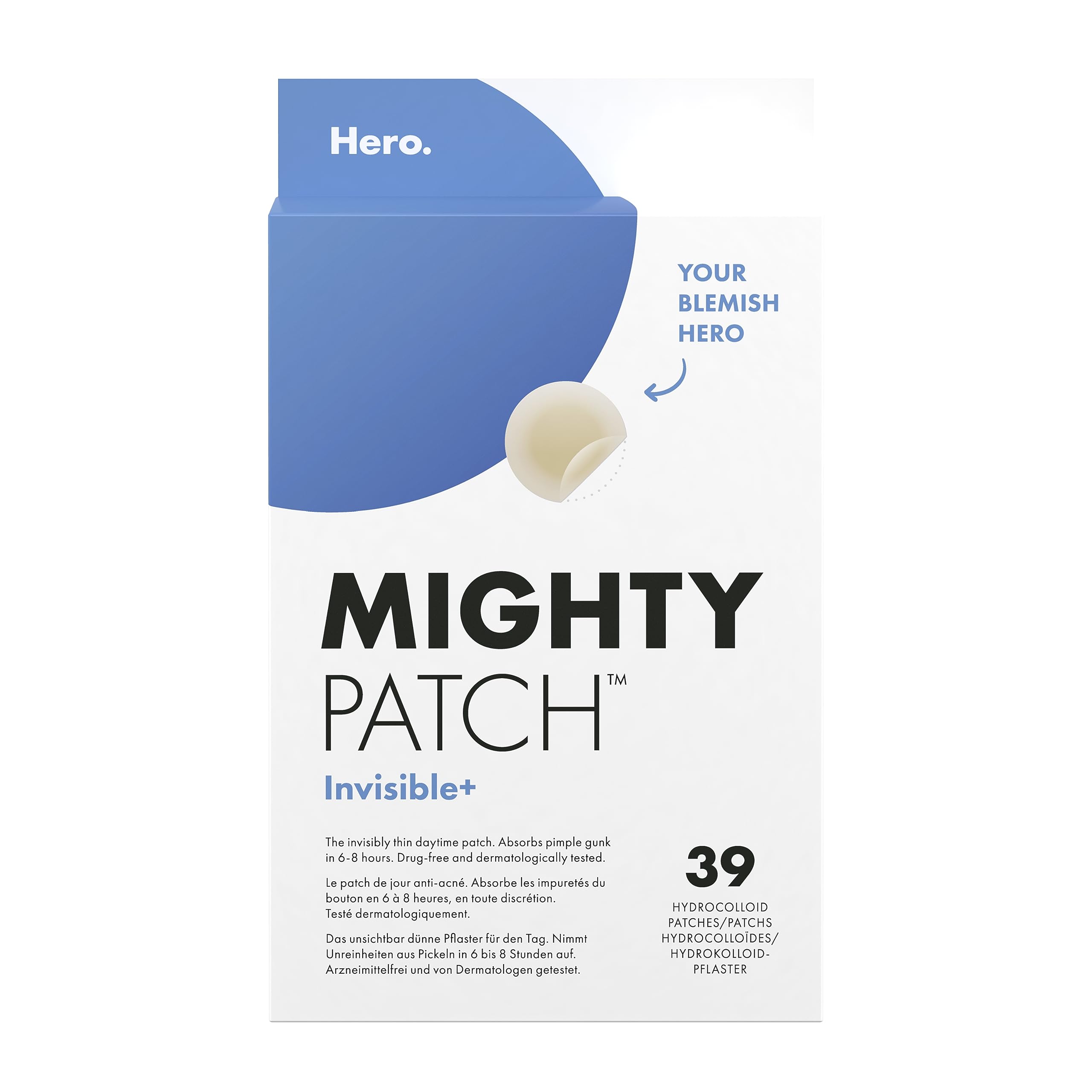 Hero Mighty Patch Day & Night, Hydrocolloid Pimple Patches (24 Pack)
