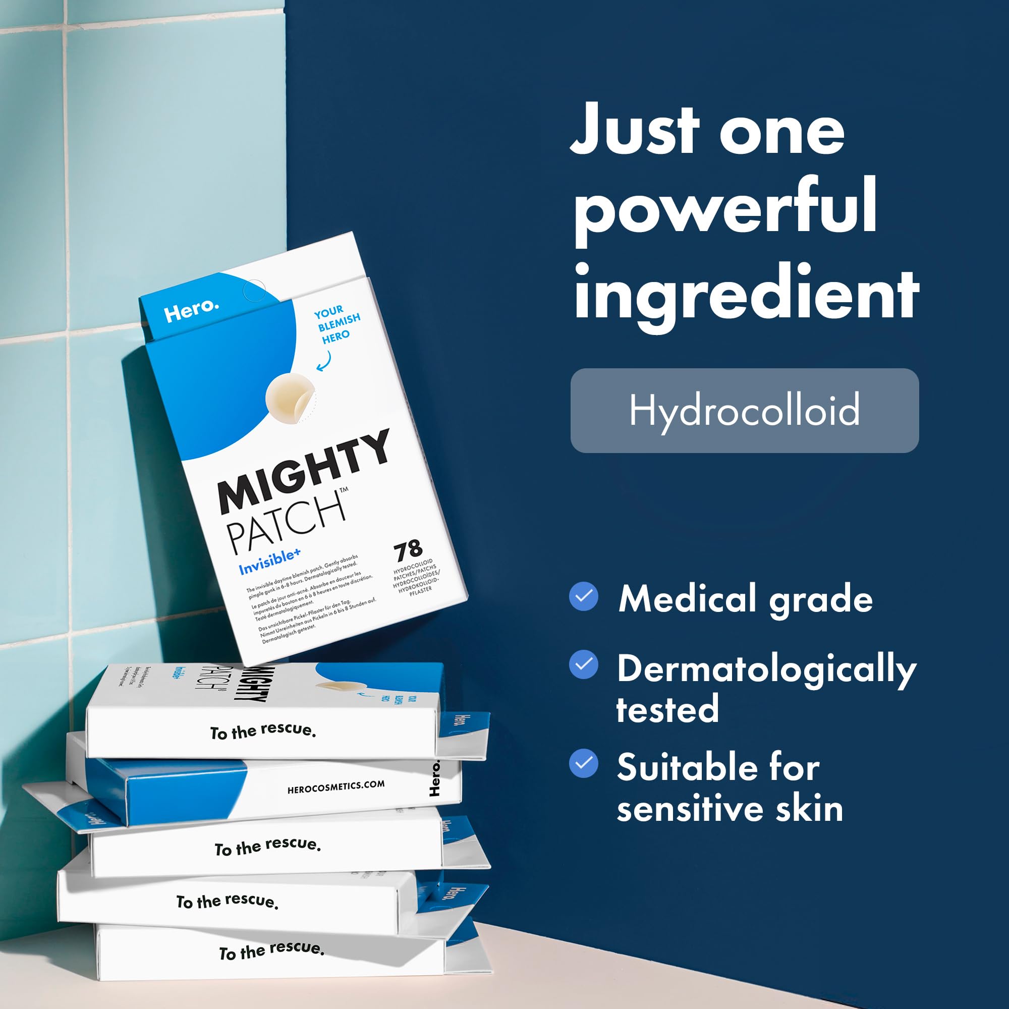 Hero Mighty Patch Day & Night, Hydrocolloid Pimple Patches (24 Pack)
