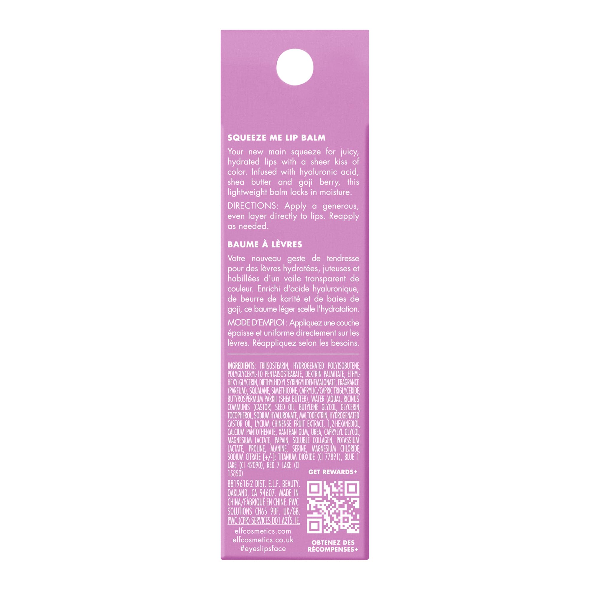 e.l.f. Squeeze Me Lip Balm, Hydrating Tinted Balm with Hyaluronic Acid – Vanilla Frosting