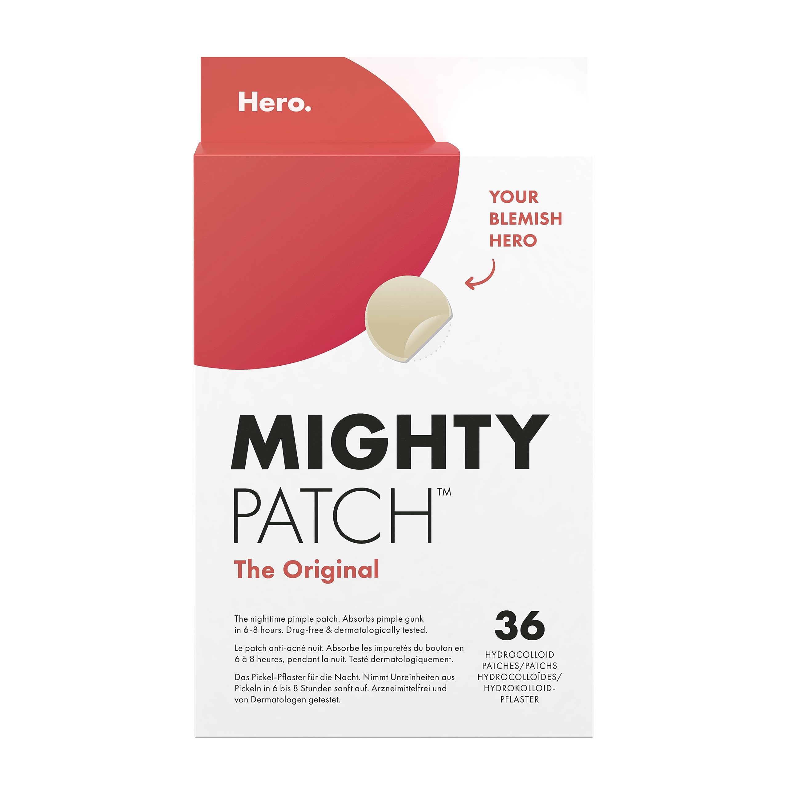 Hero Mighty Patch Day & Night, Hydrocolloid Pimple Patches (24 Pack)
