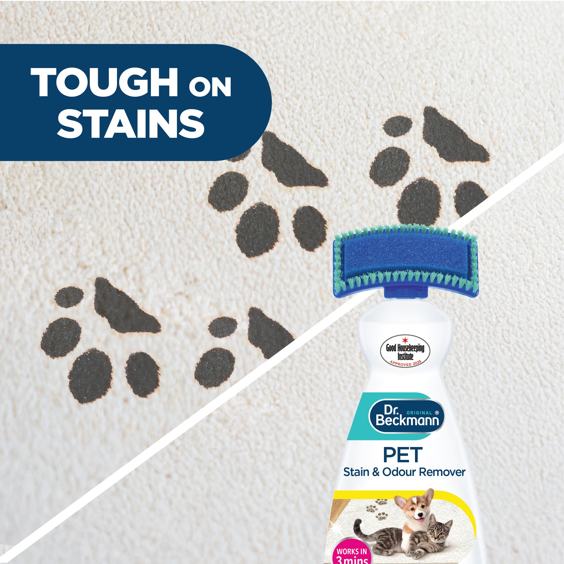 Dr. Beckmann Pet Stain & Odour Remover with Applicator Brush – 650ml