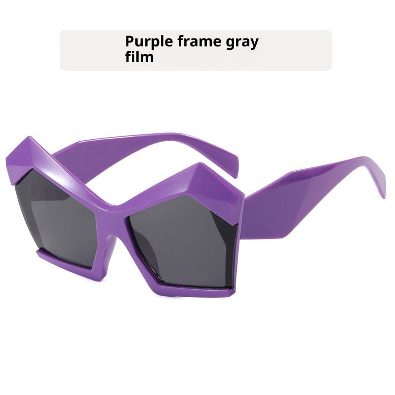 Cat's Eye Polygon Large Rim Sunglasses Female