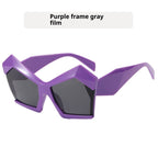 Cat's Eye Polygon Large Rim Sunglasses Female