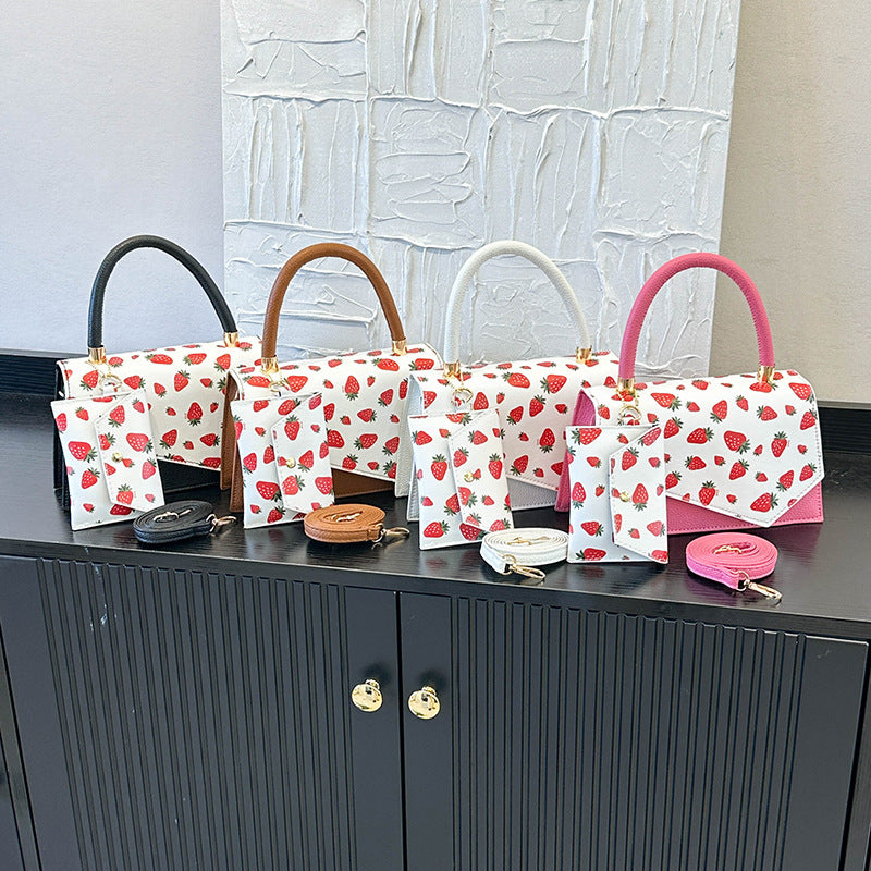 Strawberry Square Bag Casual Commuter Crossbody Bag