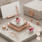 Dainty Flower Earrings Oil-Drip Floral Design With Zircon Inlays