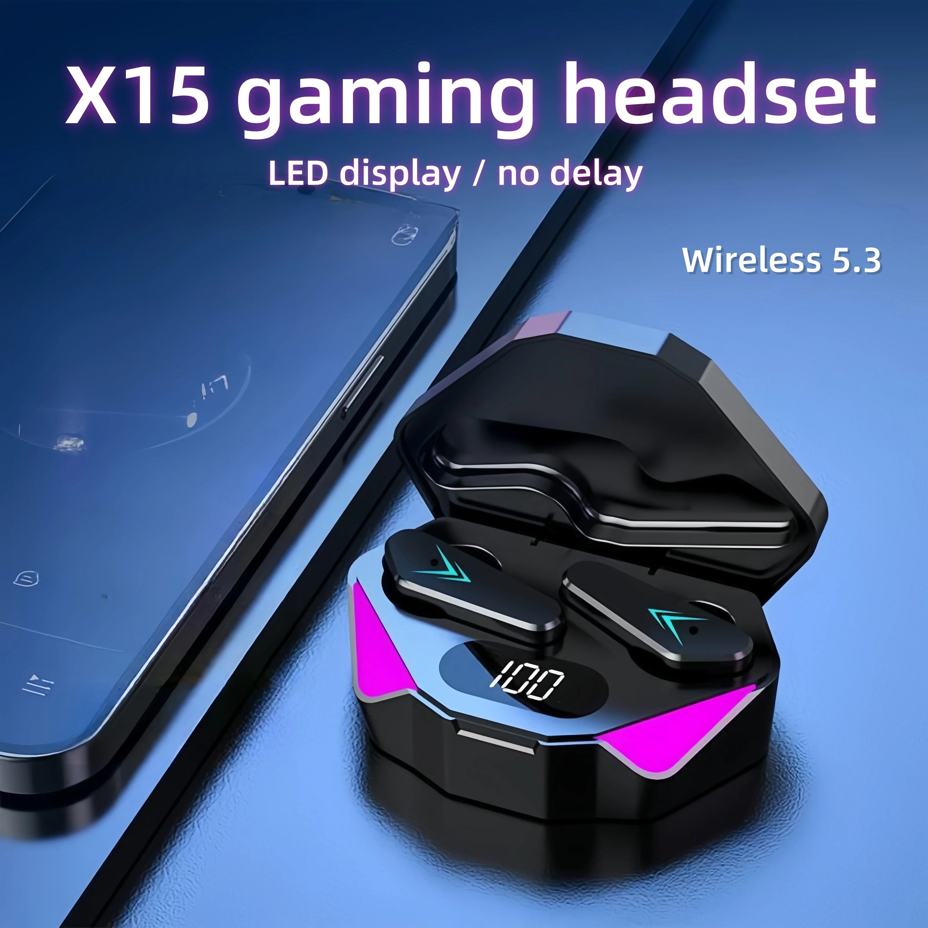 X15 TWS Bluetooth Earbuds – LED Display | Noise Cancelling