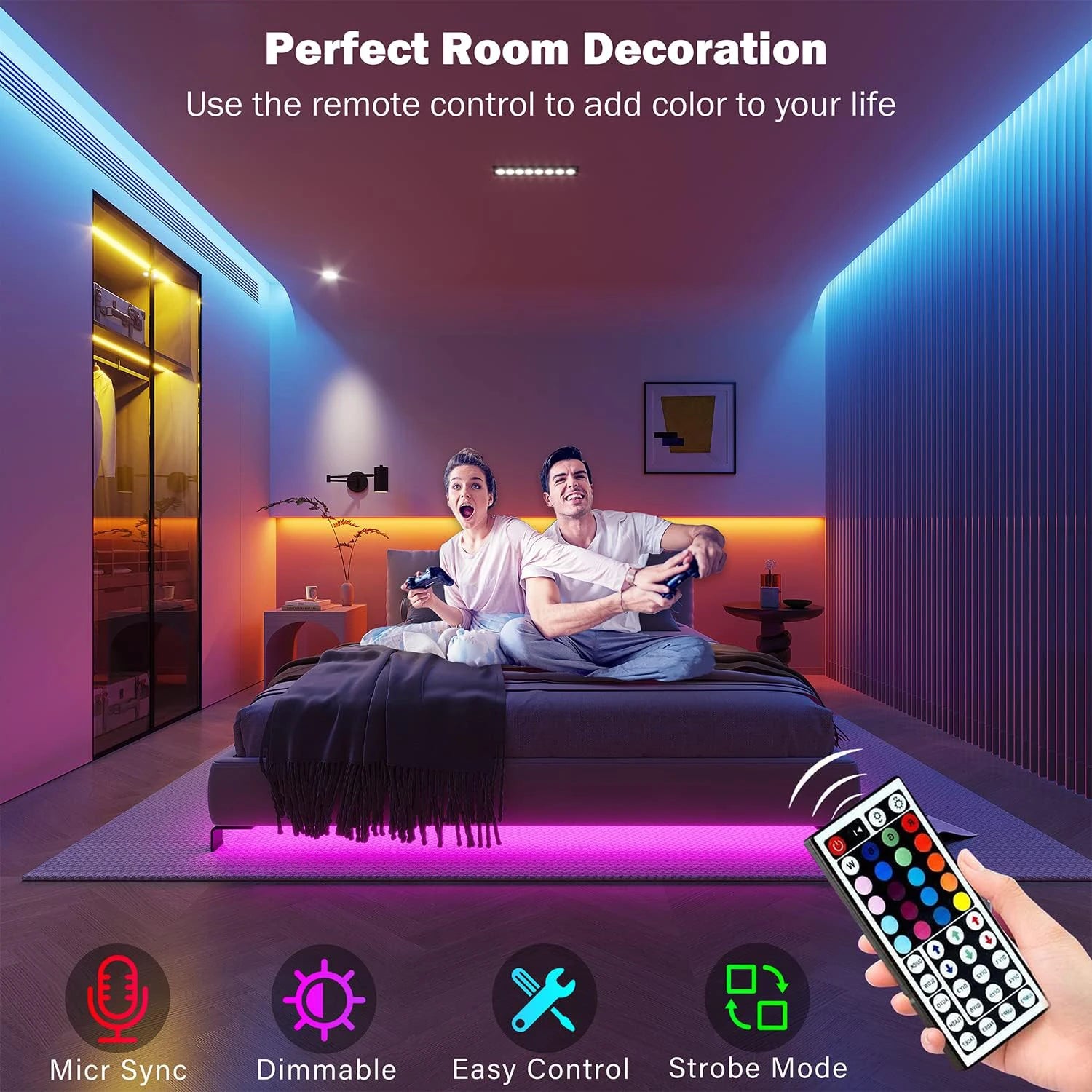RGB LED Strip Lights with App Control – 5m/10m/20m/30m