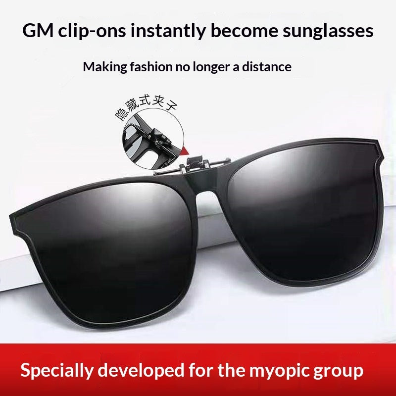 Ultra-light UV-protective Clip-on Sunglasses That Flip Up Compatible With Myopia Glasses