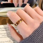 Retro Heart-shaped Zircon Ring For Women A Niche Style