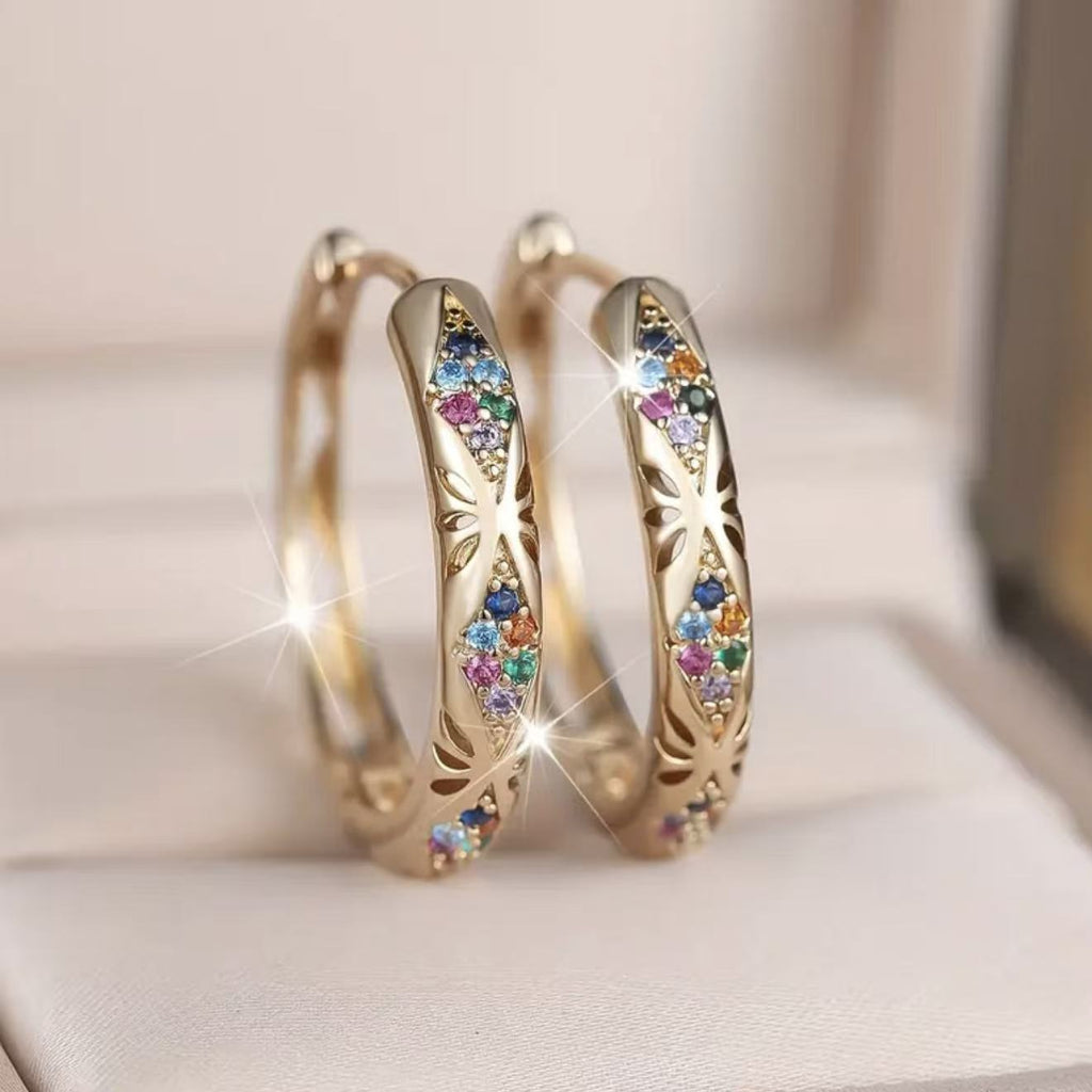 Cross-border Light-luxury Copper-gold-plated Stud Earrings