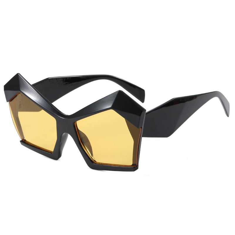 Cat's Eye Polygon Large Rim Sunglasses Female